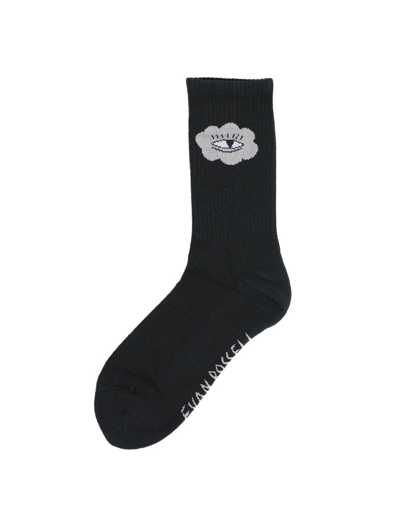 Eye Cloud Black Sock