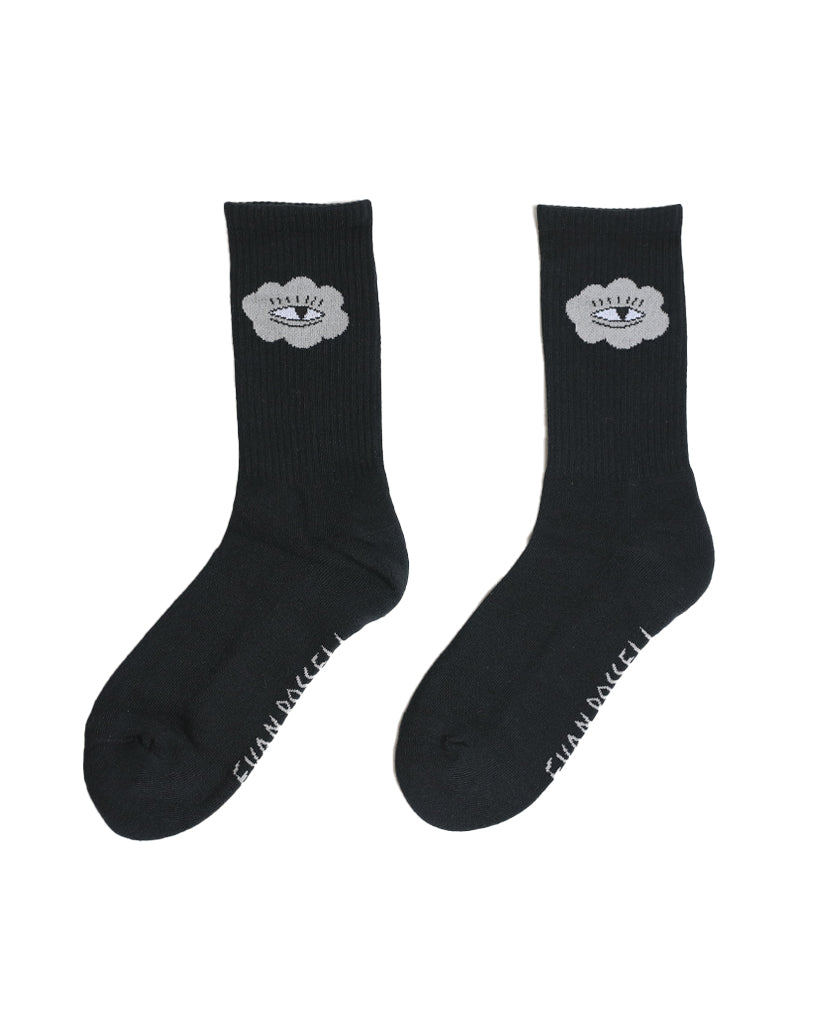 Eye Cloud Black Sock