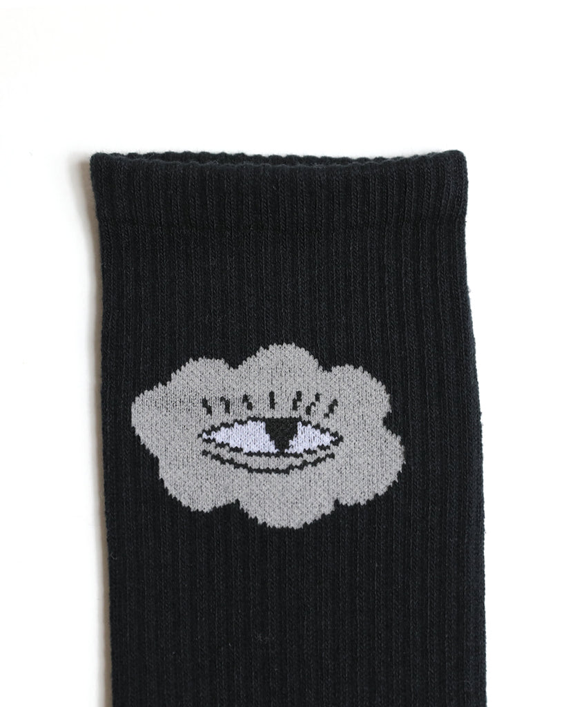 Eye Cloud Black Sock