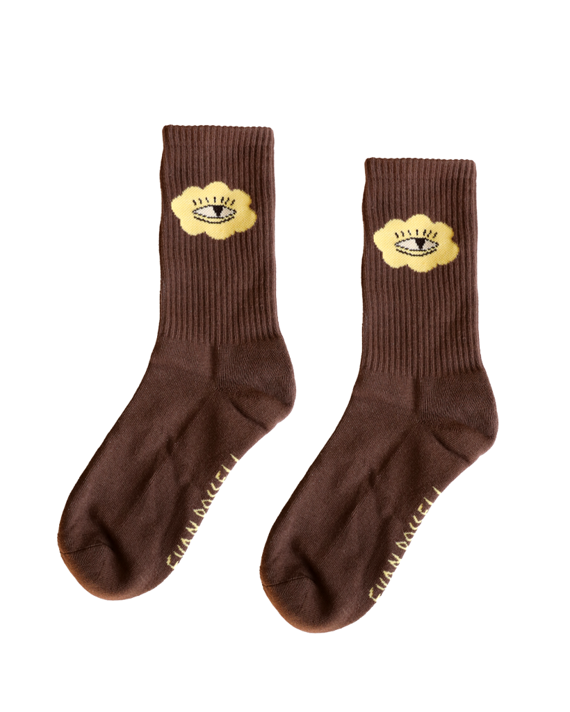 Eye Cloud Brown Sock