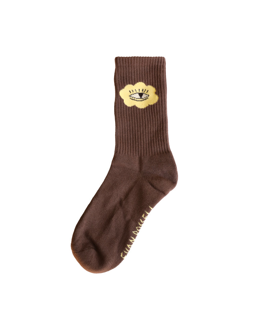 Eye Cloud Brown Sock