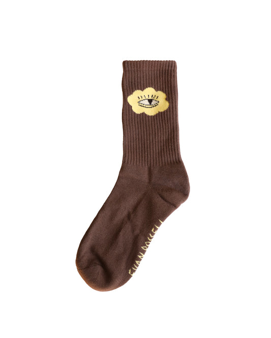 Eye Cloud Brown Sock