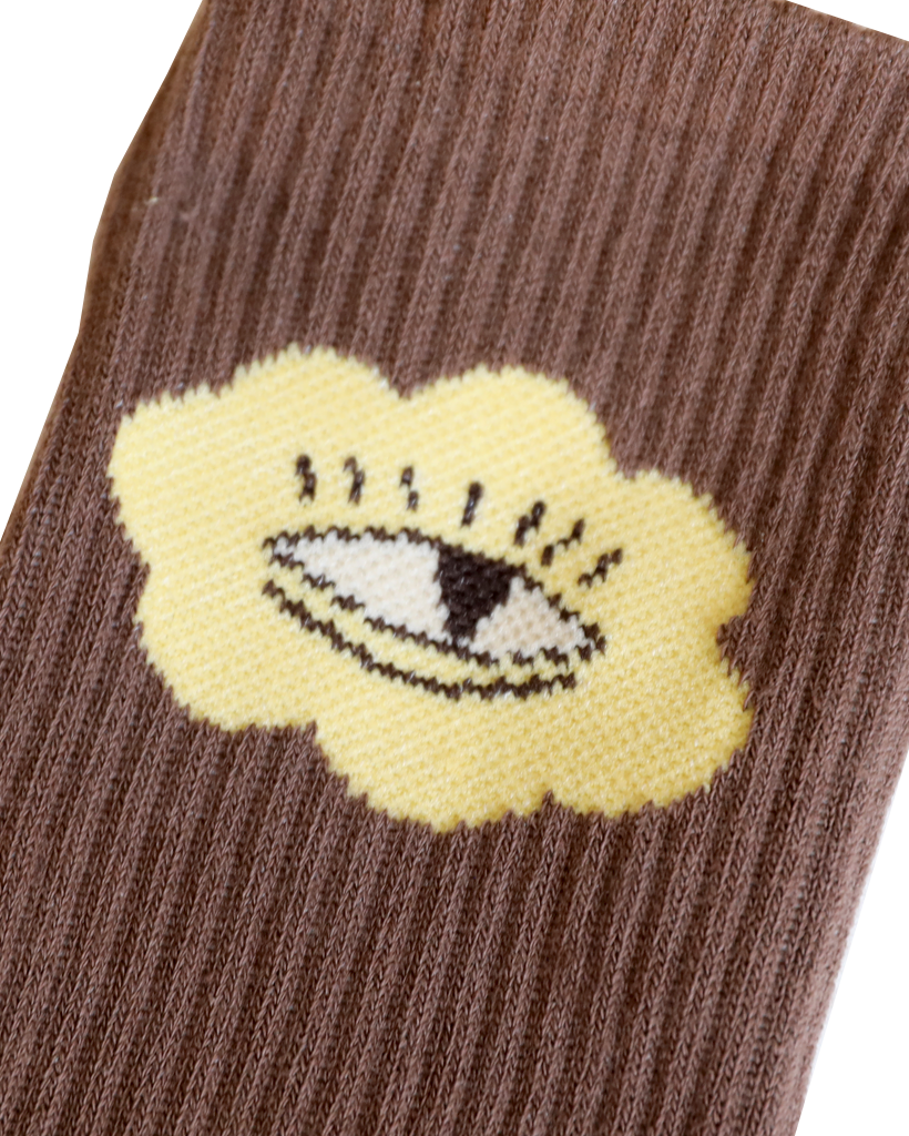 Eye Cloud Brown Sock